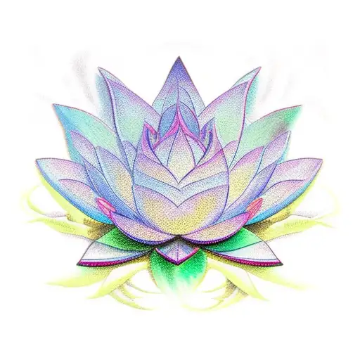 Lotus flowers and vines surrounding an ankh  tattoo design idea