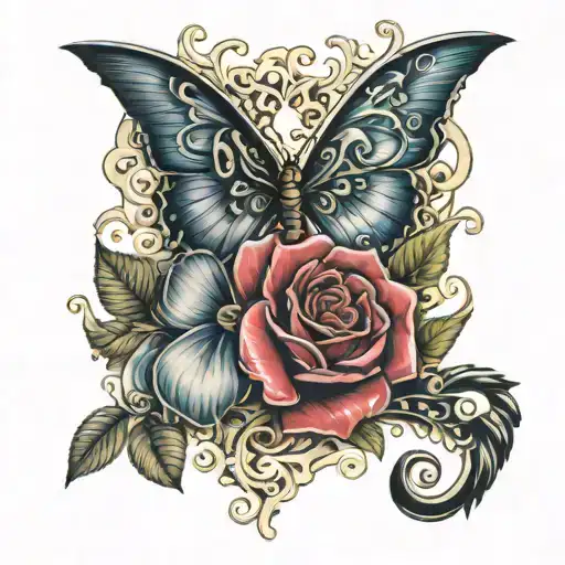 Writing of the names Nicole and Ava-Maria combined tattoo design idea