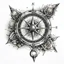 A tattoo of a compass with coordinates that hold special meaning to you and your boyfriend tattoo design idea