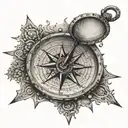 A tattoo of a compass with coordinates that hold special meaning to you and your boyfriend tattoo design idea