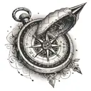 A tattoo of a compass with coordinates that hold special meaning to you and your boyfriend tattoo design idea