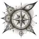 A tattoo of a compass with coordinates that hold special meaning to you and your boyfriend tattoo design idea