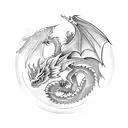 Dragon and phoenix tattoo design idea