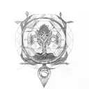 Yggdrasil and Vegvisir tattoo design idea