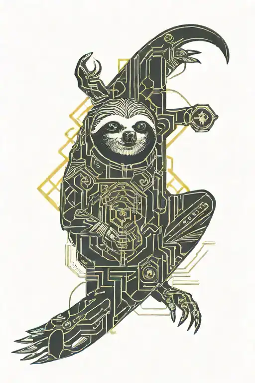 sloth sin  tattoo design idea