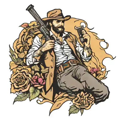 arthur morgan grave tattoo design idea