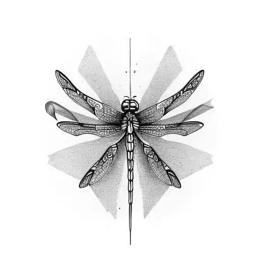 Dragonfly with hummingbird  tattoo design idea