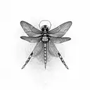 Dragonfly with hummingbird  tattoo design idea