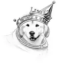 small paw print with a princess crown on top tattoo design idea