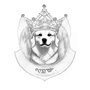 small paw print with a princess crown on top tattoo design idea