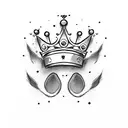 small paw print with a princess crown on top tattoo design idea