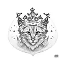 small paw print with a princess crown on top tattoo design idea