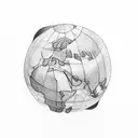 the earth as a globe being crafted from clay on a potters wheel tattoo design idea