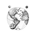 the earth as a globe being crafted from clay on a potters wheel tattoo design idea
