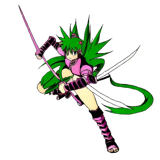 Dragon slayer neon samurai tattoo design idea