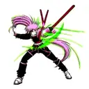 Dragon slayer neon samurai tattoo design idea