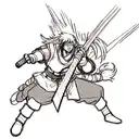Dragon slayer neon samurai tattoo design idea