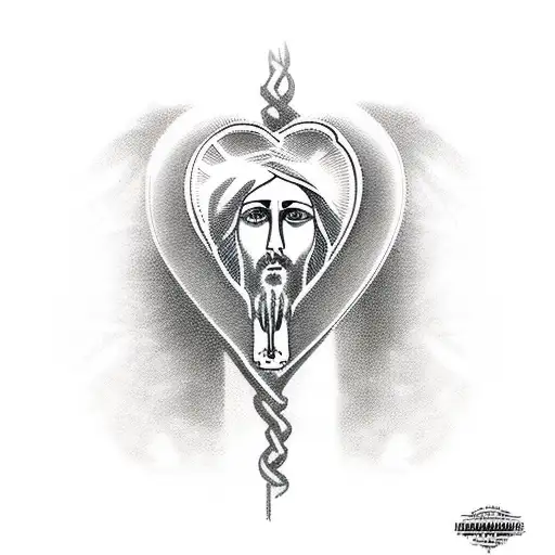 Jesus heart mary tattoo design idea