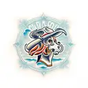 cowgirl gun tattoo design idea