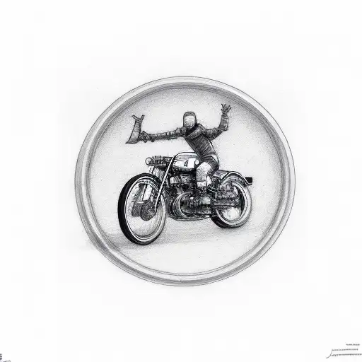 Motorcycle tire tracks forming the shape of the Jordan jumpman logo tattoo design idea