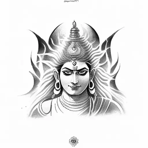 mahadev in danger look tattoo design idea