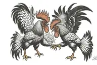 2 fighting roosters tattoo design idea