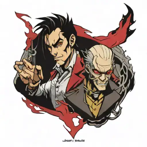 Jekyll and Hyde split tattoo design idea