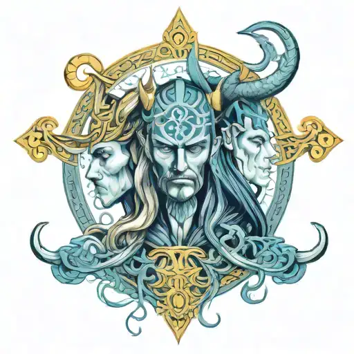 Norse Loki Gemini tattoo design idea