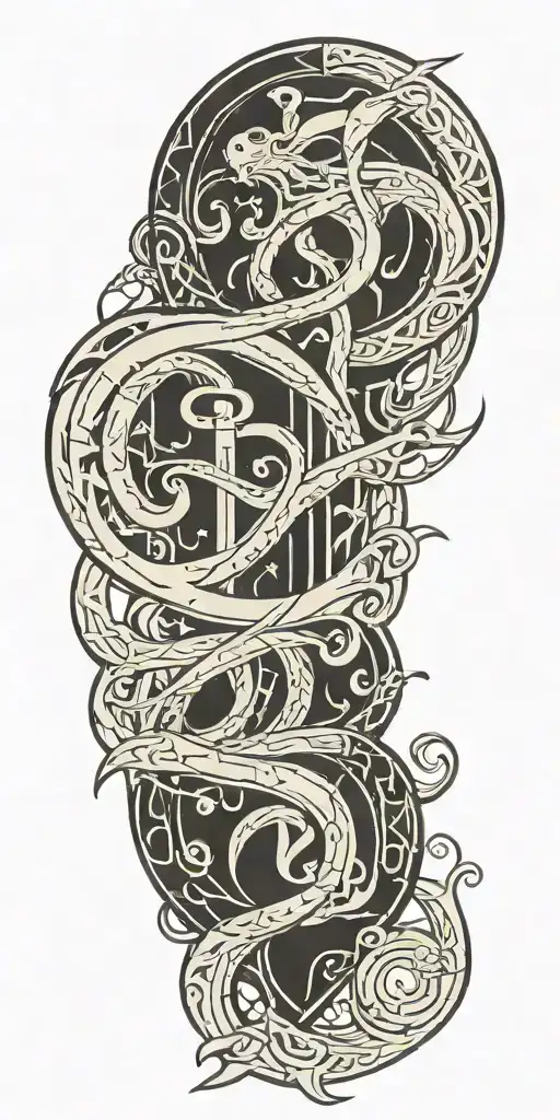 Norse Loki Gemini zodiac symbol made tattoo design idea