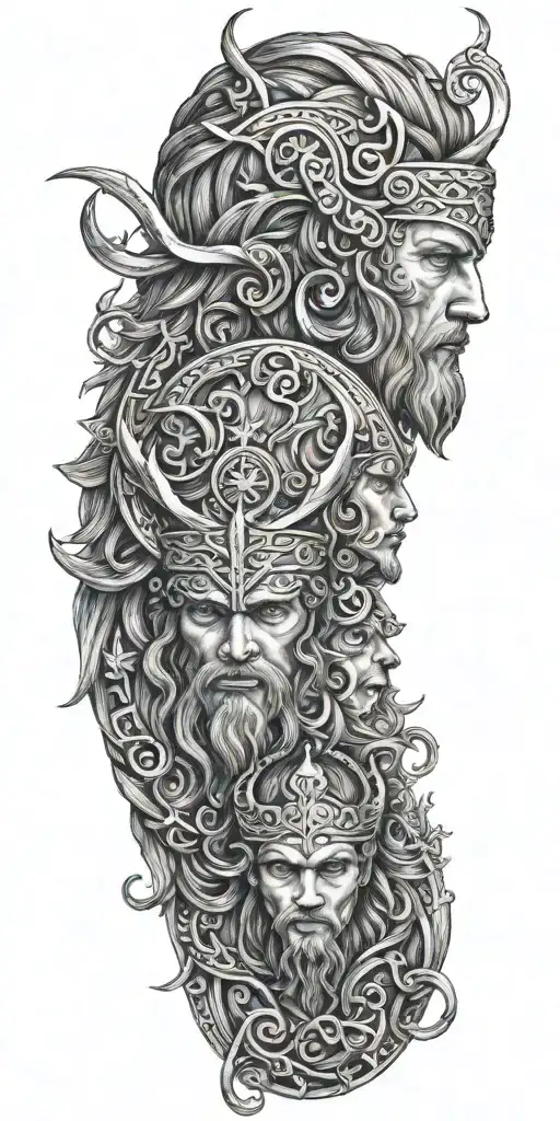 Norse Gemini tattoo design idea