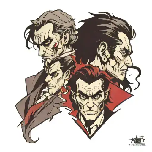 Jekyll and Hyde split same face tattoo design idea