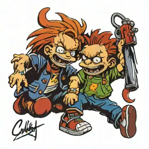 chucky and rugrats Chuckie Finster Gemini tattoo design idea