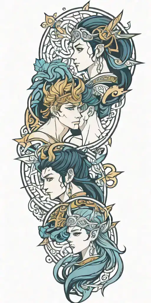 Norse Gemini tattoo design idea