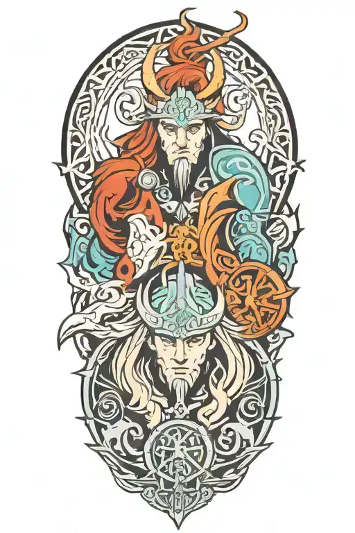 Norse Gemini tattoo design idea
