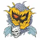 two face Gemini good and evil tattoo design idea