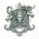 Norse Loki Gemini tattoo design idea