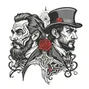 Jekyll and Hyde split same face tattoo design idea