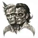 two face Gemini tattoo design idea