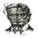 two face Gemini tattoo design idea