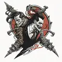 Jekyll and Hyde split tattoo design idea