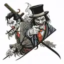 Jekyll and Hyde split tattoo design idea