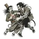Jekyll and Hyde split tattoo design idea
