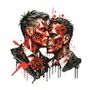 two face Gemini good and evil tattoo design idea