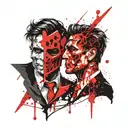 two face Gemini good and evil tattoo design idea