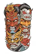 two face Gemini tattoo design idea