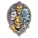two face Gemini good and evil tattoo design idea