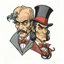 Jekyll and Hyde split same face tattoo design idea