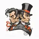 Jekyll and Hyde split same face tattoo design idea