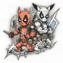 Deadpool pikachu and lightning tattoo design idea