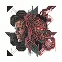 Jekyll and Hyde split same face tattoo design idea